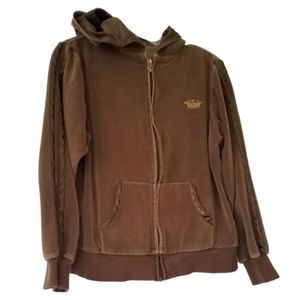 D) Arizona Jean Company Brown Zip-Up Hoodie Women’s Medium